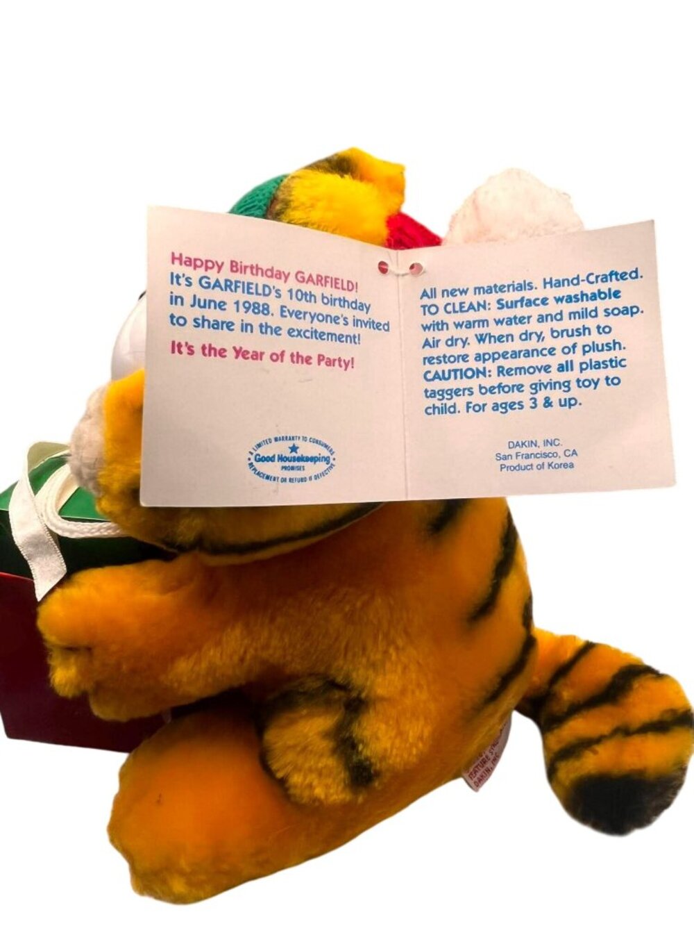 Vtg New Old Stock Garfield 9"Plush "Shop Til You Drop" 1980s Dakin - Picture 8 of 13